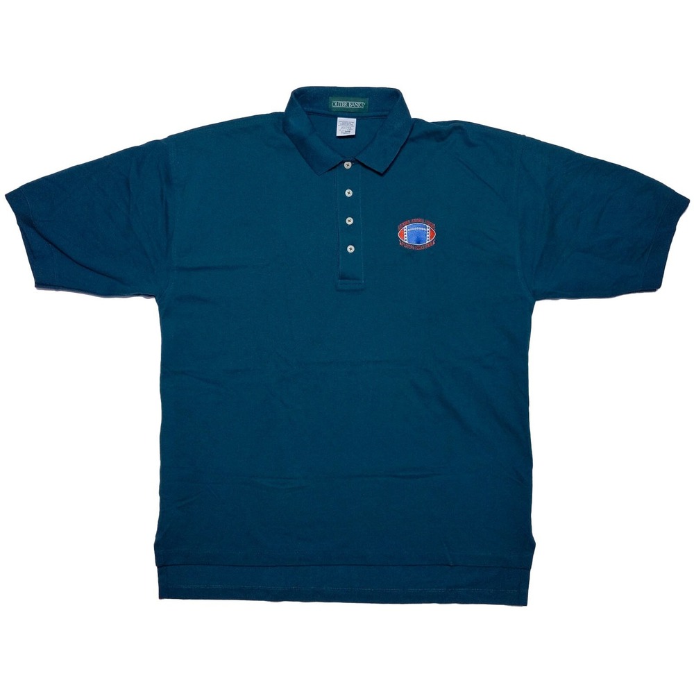Vintage Outer Banks NFL Players Association NFLPA Polo Shirt 1990s Teal Men's XL